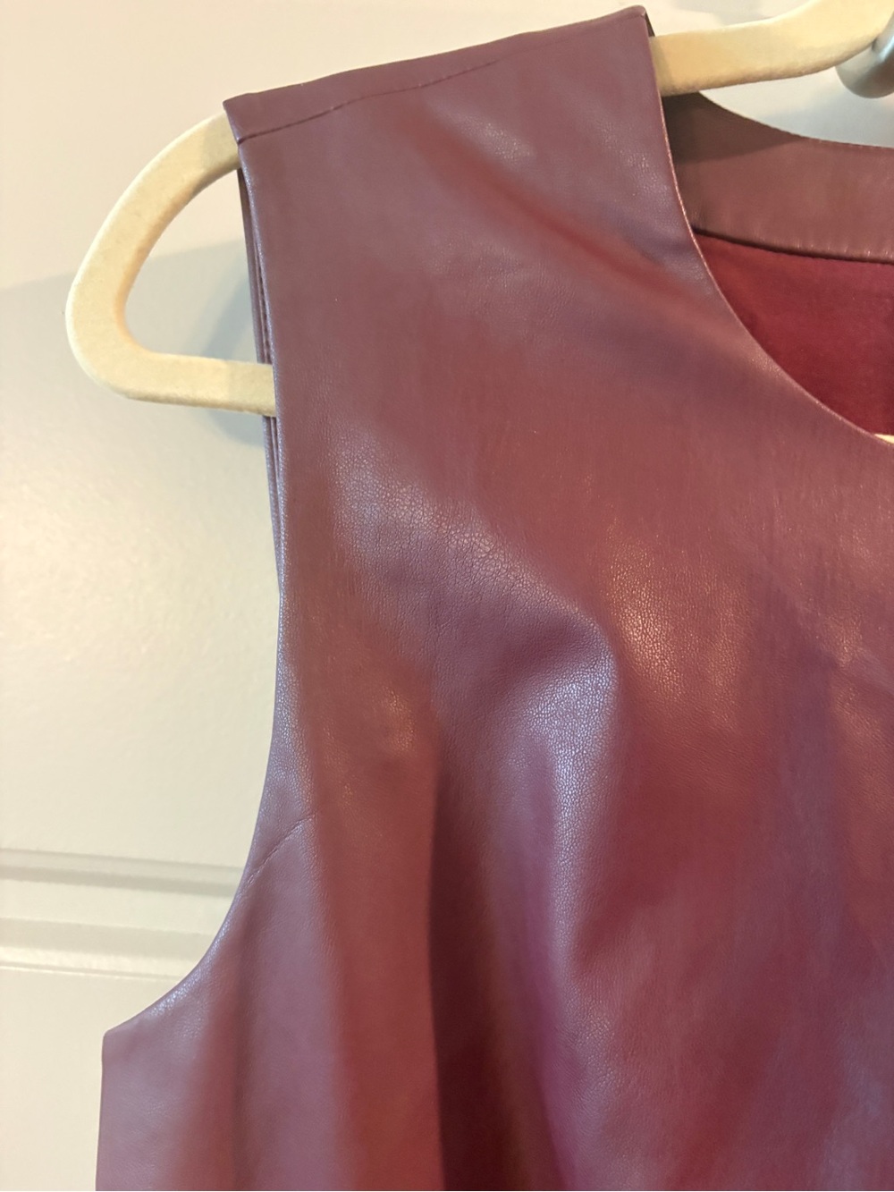 Jonathan Simkhai Toni Faux Leather Cutout Sleeveless Midi Dress in Mulberry Red - Picture 5 of 16